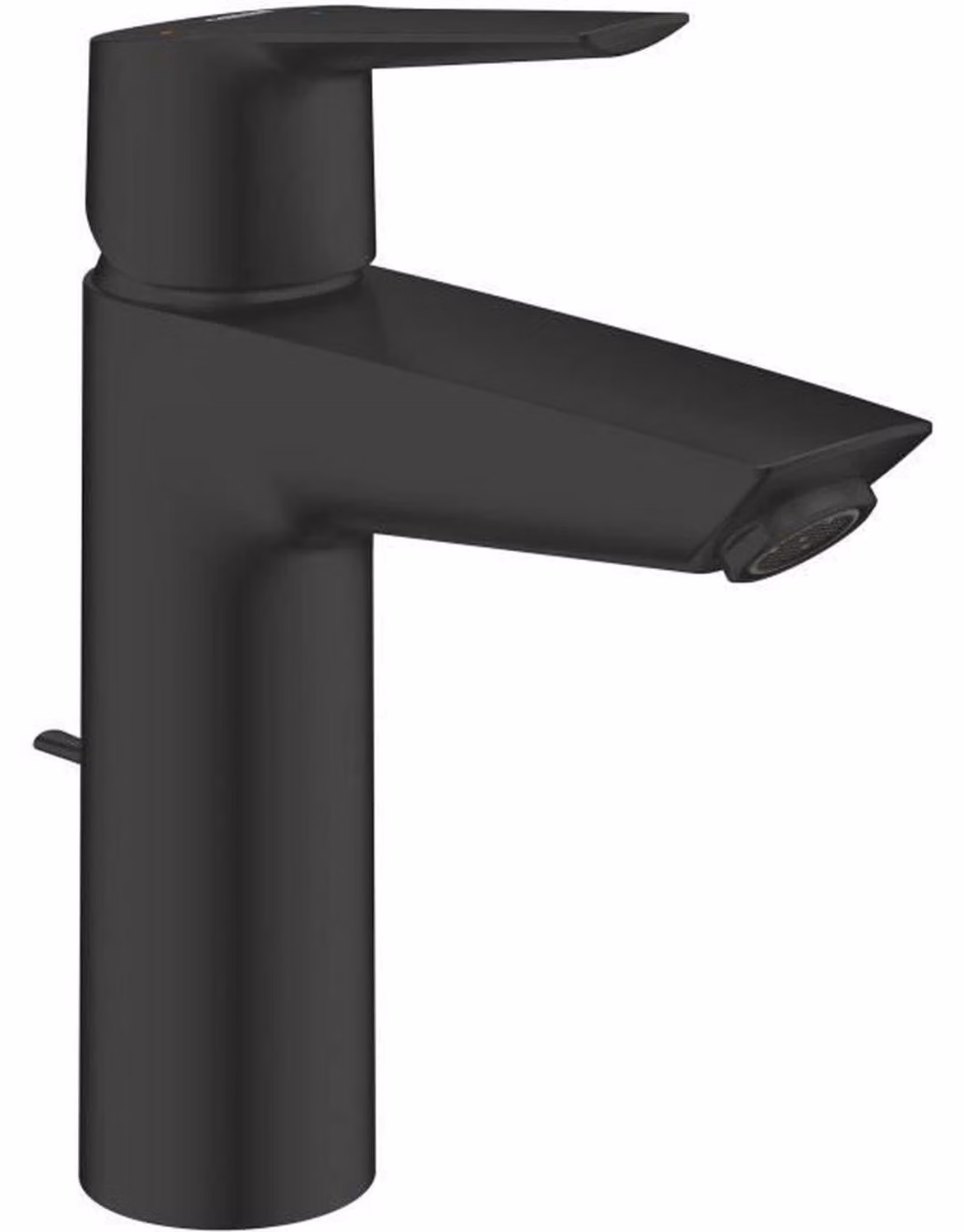 Single-lever basin mixer - GROHE Start - 235522432 - Matt black - Size M - Cold water connection - Water saving - Pull rod and waste