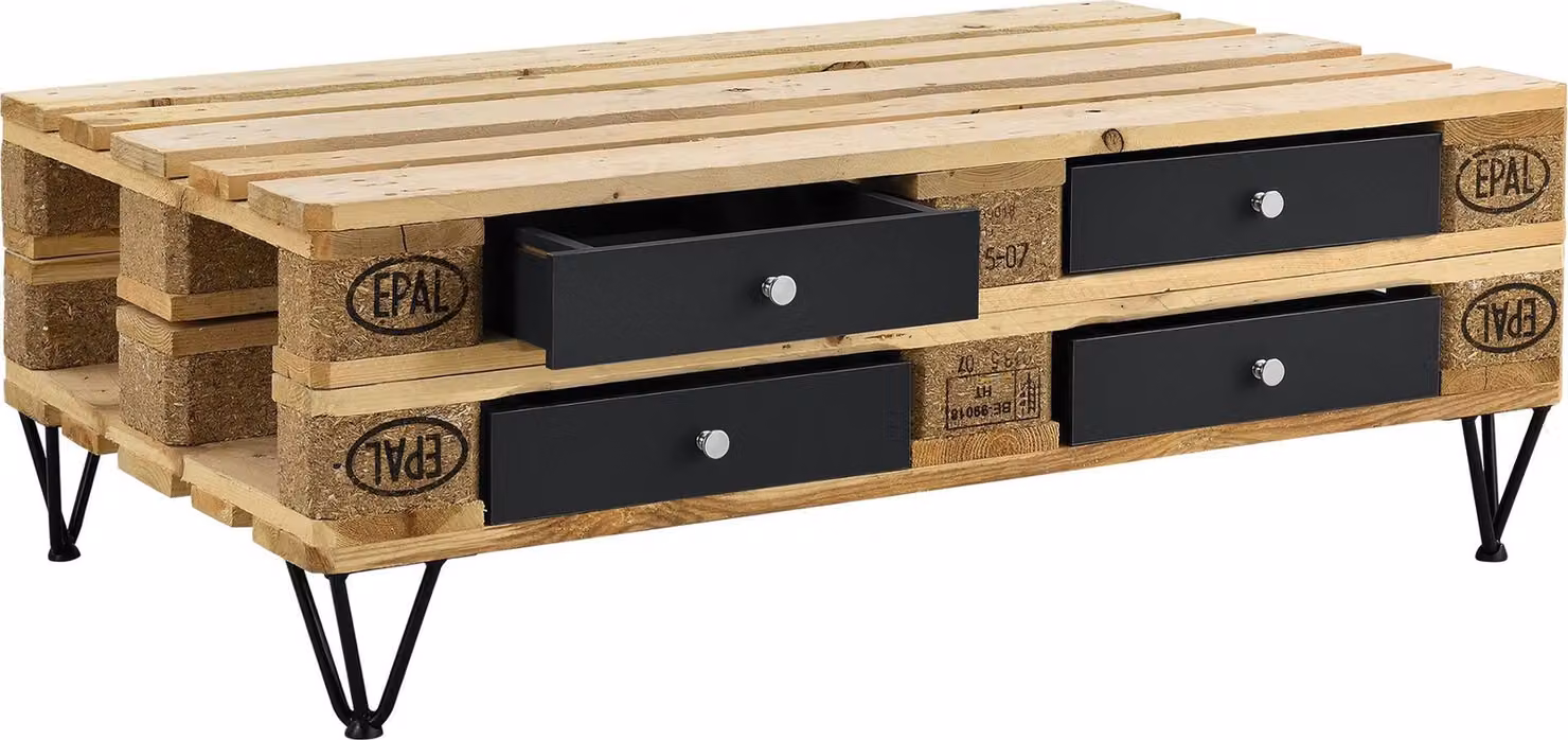 Cassetto In And OutdoorMatcher Olly - Per mobili in pallet - Nero - MDF