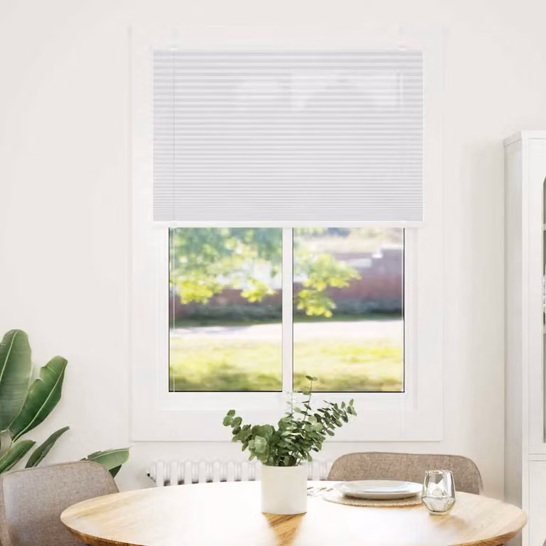 vidaXL Tenda Plissettata Bianca 85x150 cm Larghezza Tessuto 84,4 cm