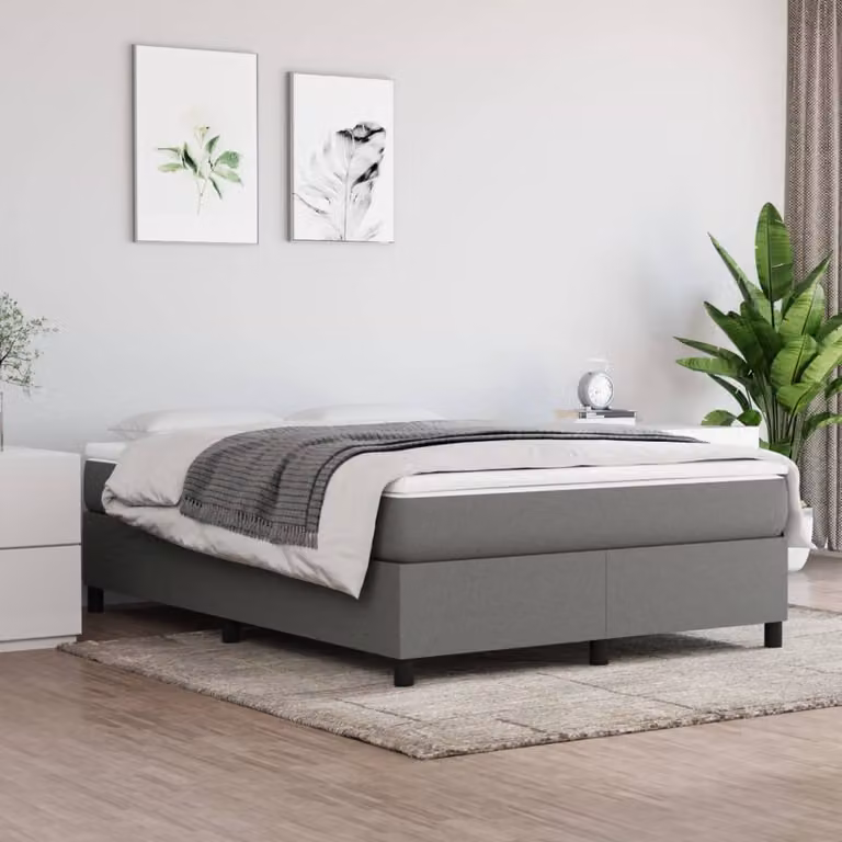 Maison Exclusive - Struttura Letto a Rete a Molle Grigio Scuro 140x200 cm Tessuto