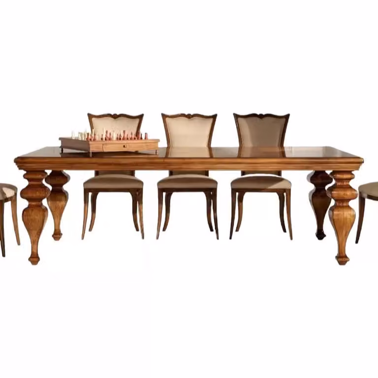 Tavolo rettangolare classico in legno di faggio color noce Mobili 2G L/P/H: 240 x 128 x 78 cm