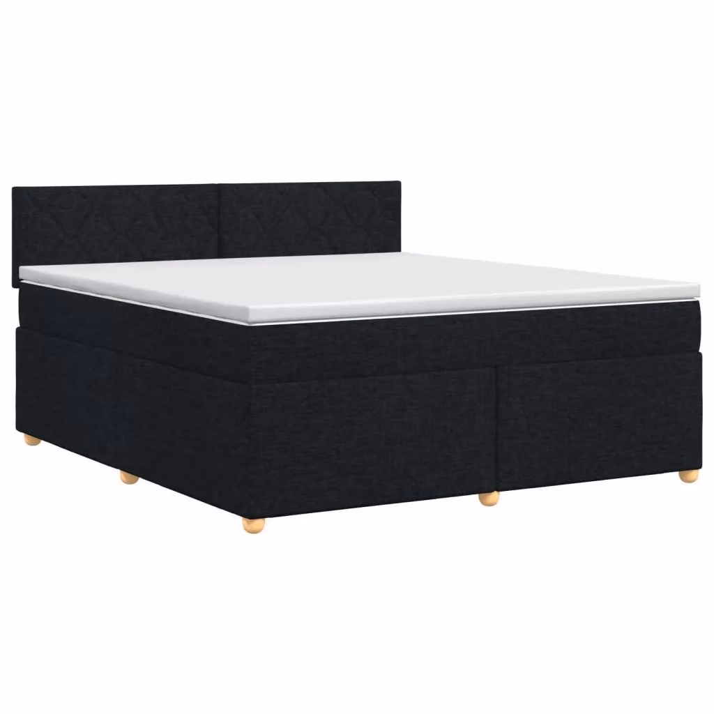 Letto box spring con materasso ibrido vidaXL in tessuto nero L 140 x P 200 cm – 2