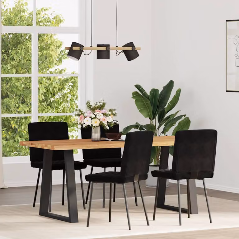 vidaXL Sedie da Pranzo 4 pz Nere in Velluto