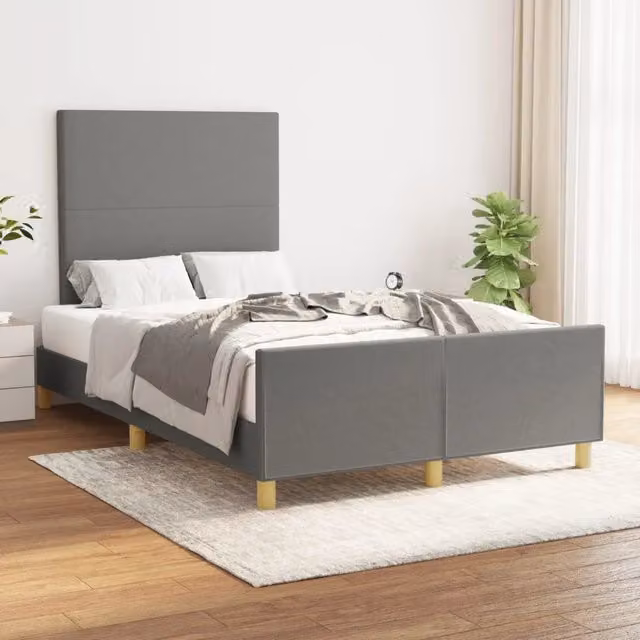 Giroletto senza Materasso-Struttura Letto Grigio Scuro 120x200 cm Tessuto 218089