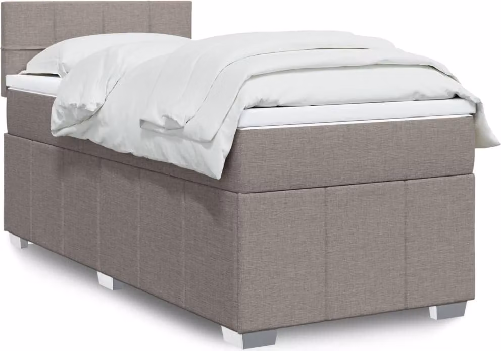 Maison Exclusive - Letto boxspring con materasso Taupe 100x200 cm Tessuto