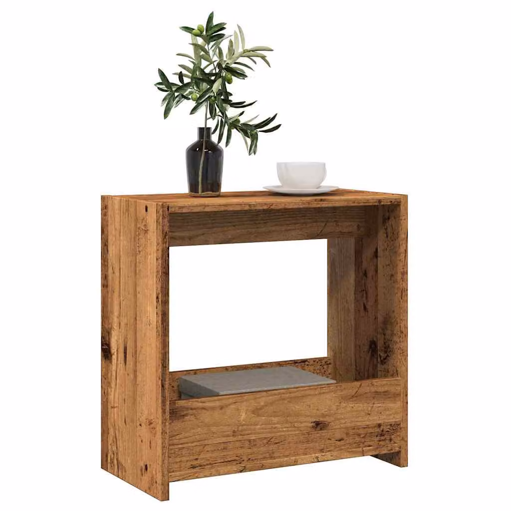 vidaXL Tavolino in Legno Vecchio Marrone L/P/H: 50 x 26 x 50 cm