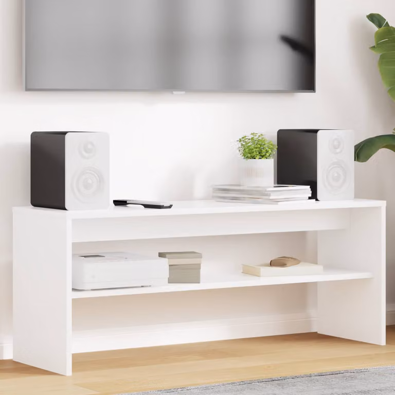 Mobile TV moderno vidaXL in legno ingegnerizzato bianco L 100 x P 30 x H 40 cm