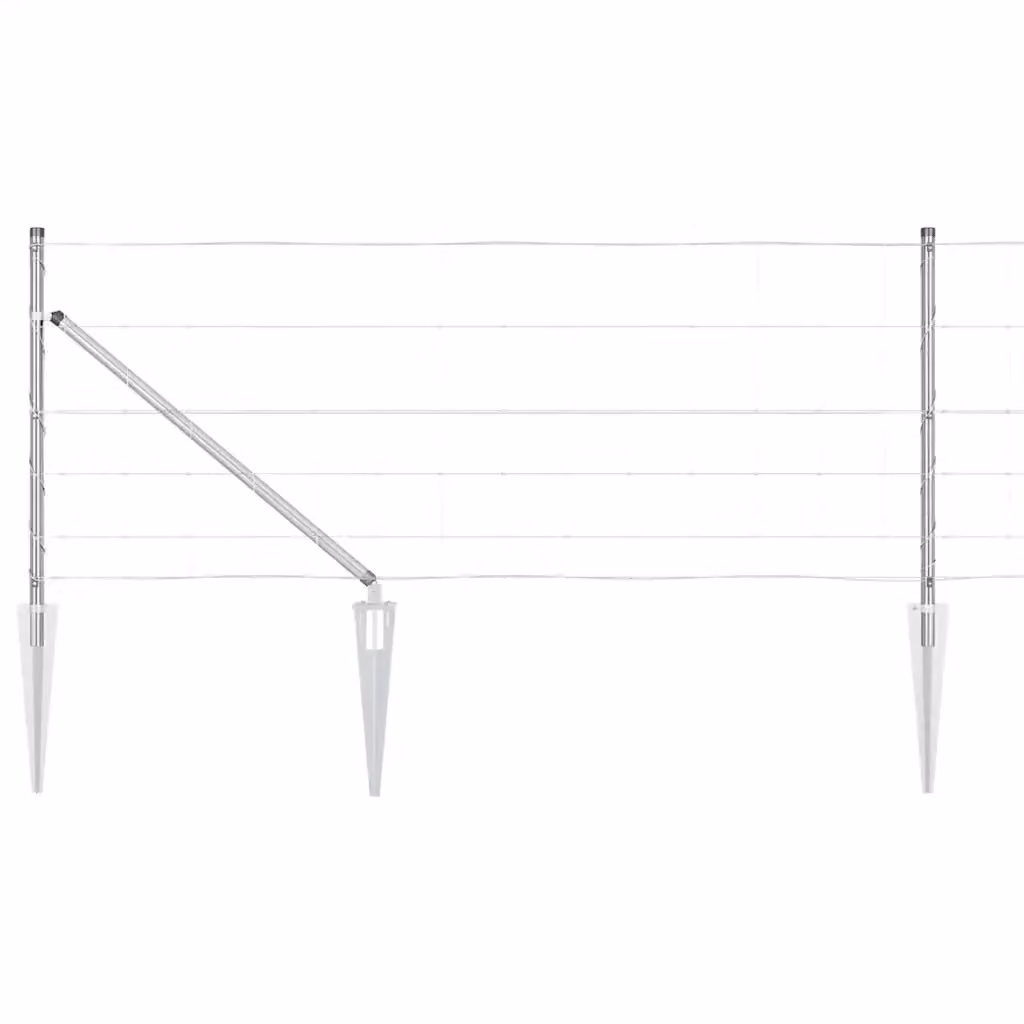Recinzione in rete saldata Videx in acciaio zincato color argento con punte per installazione interrata L: 50 m, H: 0,8 m – 2