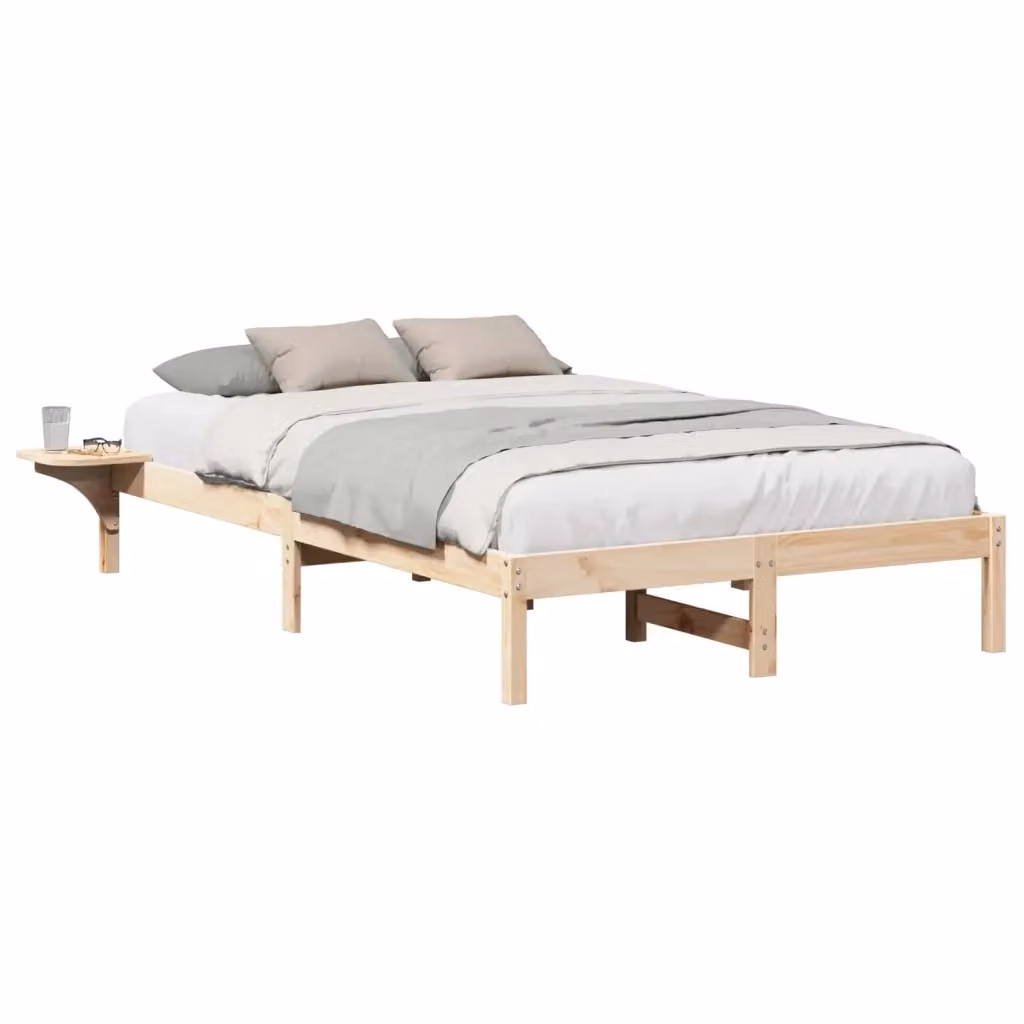 Struttura letto con giroletto in pino massello naturale e doghe rigide L/P: 120 x 200 cm – 2