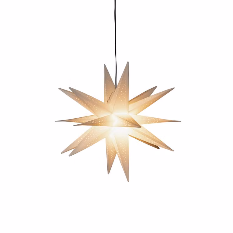 Konstsmide - Stella 3D in plastica bianca, completa di cavo di collegamento e dimmer, 1 diodo bianco caldo, 12V, per esterni (IP44), 3,6W, cavo nero. - 5972-200