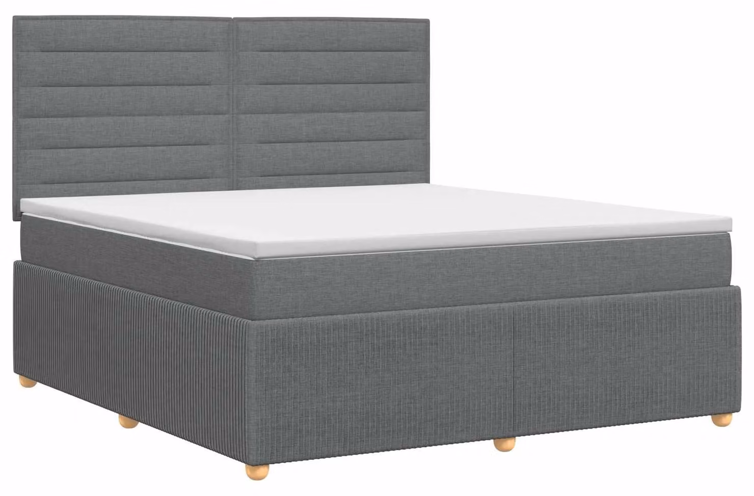 Letto a molle con materasso grigio scuro 140 x 190 cm in tessuto