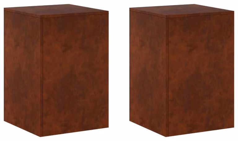 Supporti per piante, 2 pezzi, aspetto ruggine, 40 x 40 x 60 cm, acciaio resistente agli agenti atmosferici