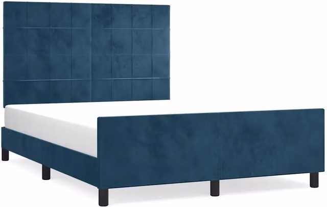 Letto matrimoniale | Letto per adulti | Giroletto senza Materasso Blu Scuro 140x200 cm Velluto