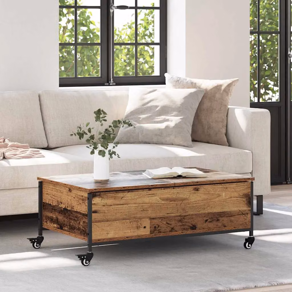 vidaXL Tavolino da salotto moderno in legno marrone L 91 cm x P 55 cm x H 32 cm