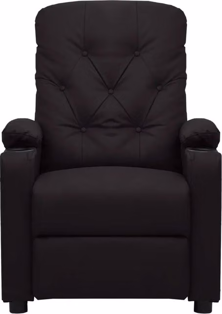 Poltrona Reclinabile Relax vidaXL in Similpelle Nera con Braccioli – 1