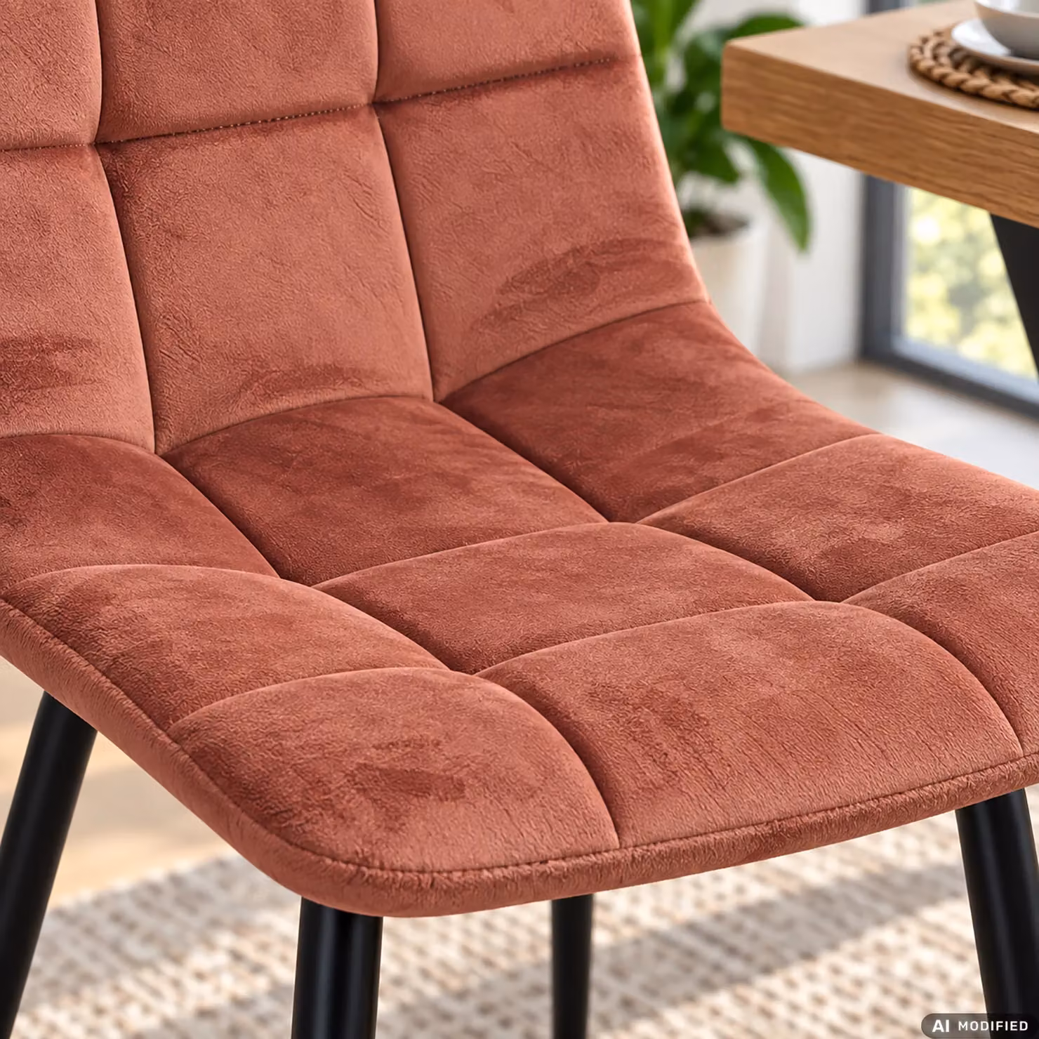 Sedia Imbottita in Velluto Rosa con Gambe in Metallo Vestiamo Casa H85 x L44 x P40 cm – 3