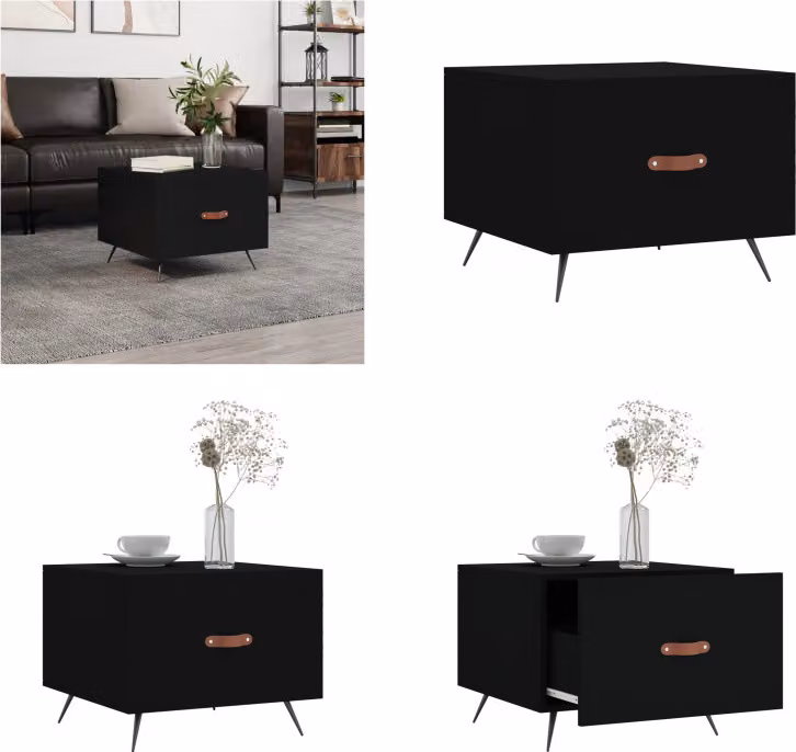 vidaXL Tavolino nero 50x50x40 cm in legno - Tavolino - Tavolini - Tavoli laterali - Tavoli laterali