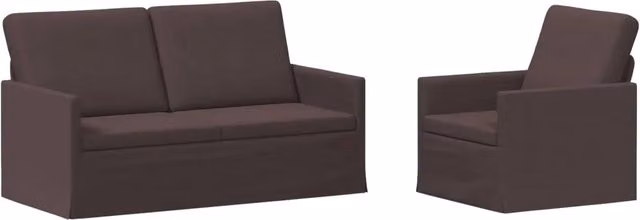 Set di 2 divani moderni vidaXL in tessuto marrone con struttura in metallo per il tuo soggiorno