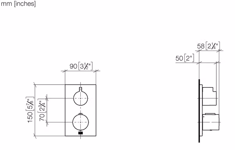 Thermostat encastré Dornbracht avec réglage de débit à sens unique, 36425670-93, 36425670-93