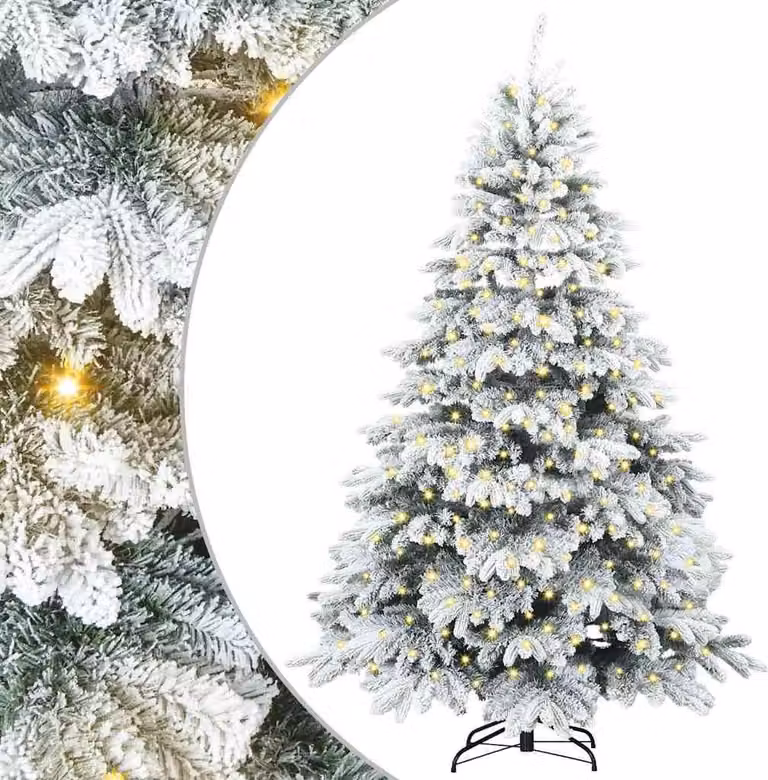 Albero di Natale artificiale con 300 LED Bianco 180 cm PE e PVC