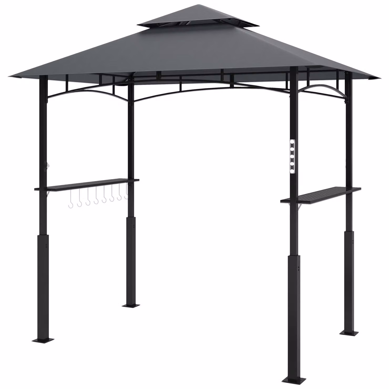 Gazebo per barbecue Outsunny con illuminazione a LED, dimensioni 243 x 148 x 248 cm, impermeabile e resistente al fuoco