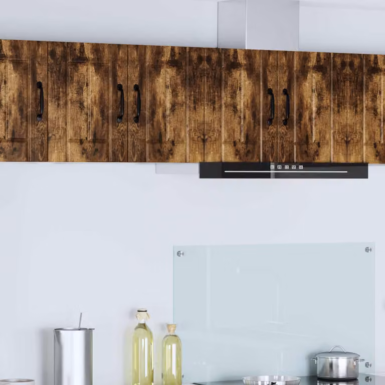 Set di 2 armadietti a muro vidaXL LUCCA in legno Rovere Fumo marrone per cucina con ante a battente e ripiani interni L/P/H: 40,0 x 31,0 x 30,0 cm