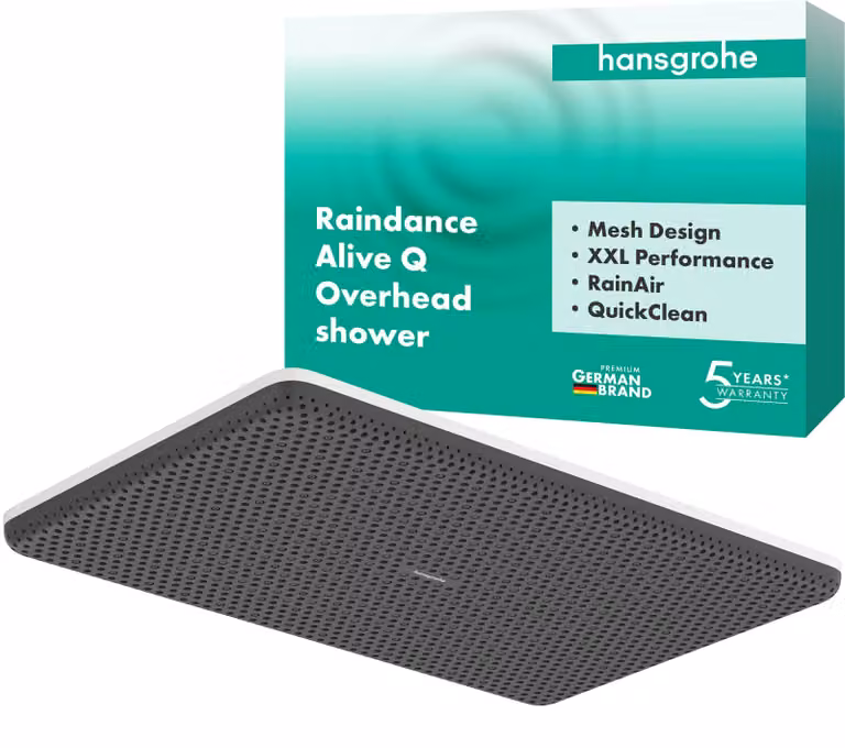 Doccia a parete, dimensioni 210x340 mm, un getto, finitura bianco opaco, anticalcare