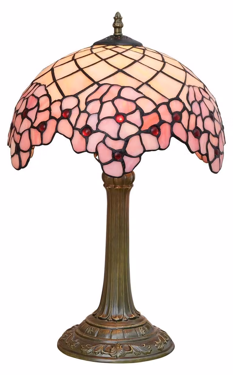 Lampada da tavolo Tiffany - Vetro colorato a mosaico - 30 x 48 cm - E27, 12 W, 3000K