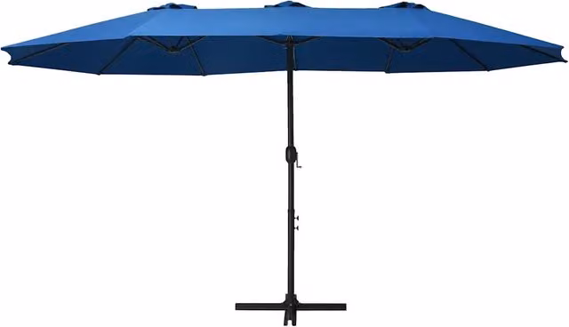 Ombrellone da giardino con palo centrale in alluminio e copertura in poliestere Blu L: 460 cm, P: 270 cm, H: 246 cm
