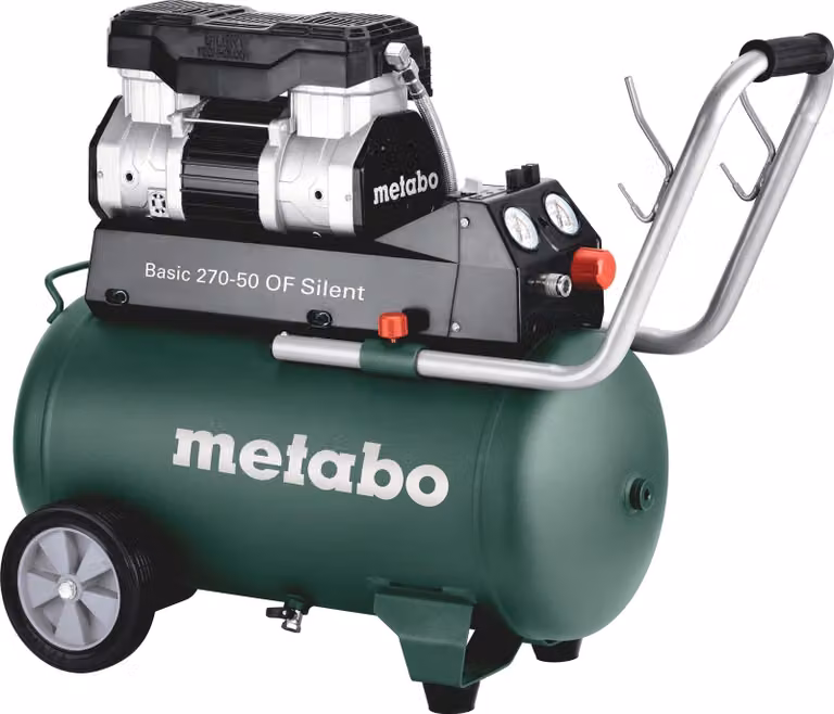Metabo Basic 270-50 OF Compressore silenzioso, 1,5 kW, 10 bar, 50 litri