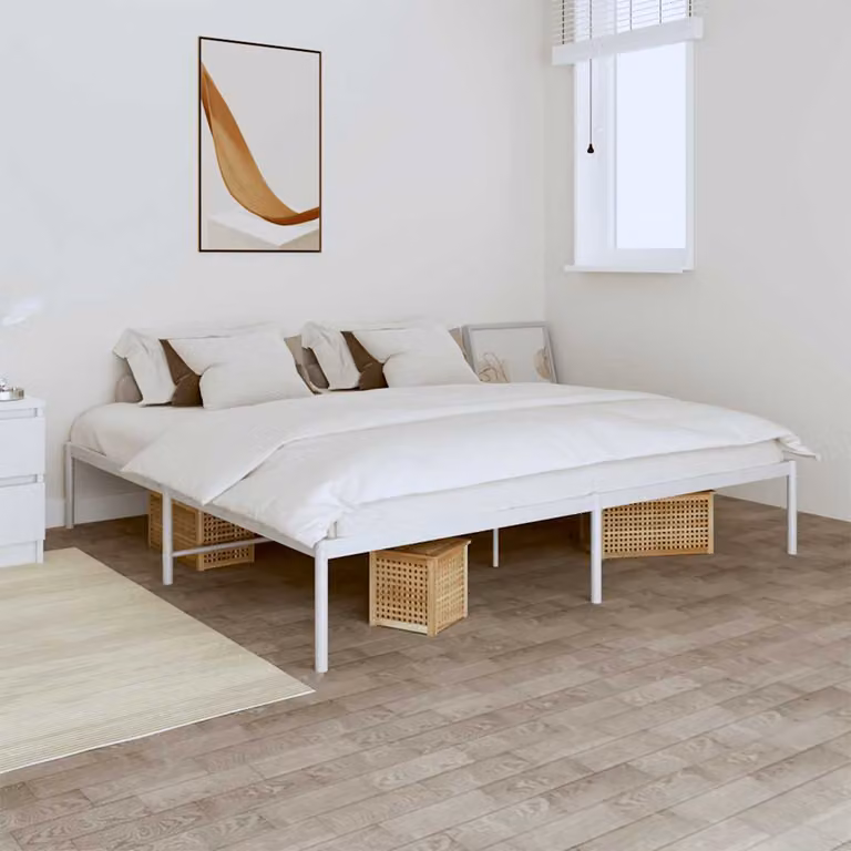 vidaXL Giroletto in metallo bianco per adulti L/P: 180 x 200 cm