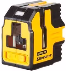 Livella laser autolivellante Stanley Cross 90 con 2 raggi orizzontali e verticali, portata 12 m, colore nero giallo