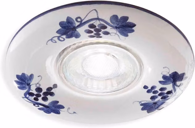 Faretto da incasso classico Pescara Ferroluce in ceramica bianco decorato con attacco GU10