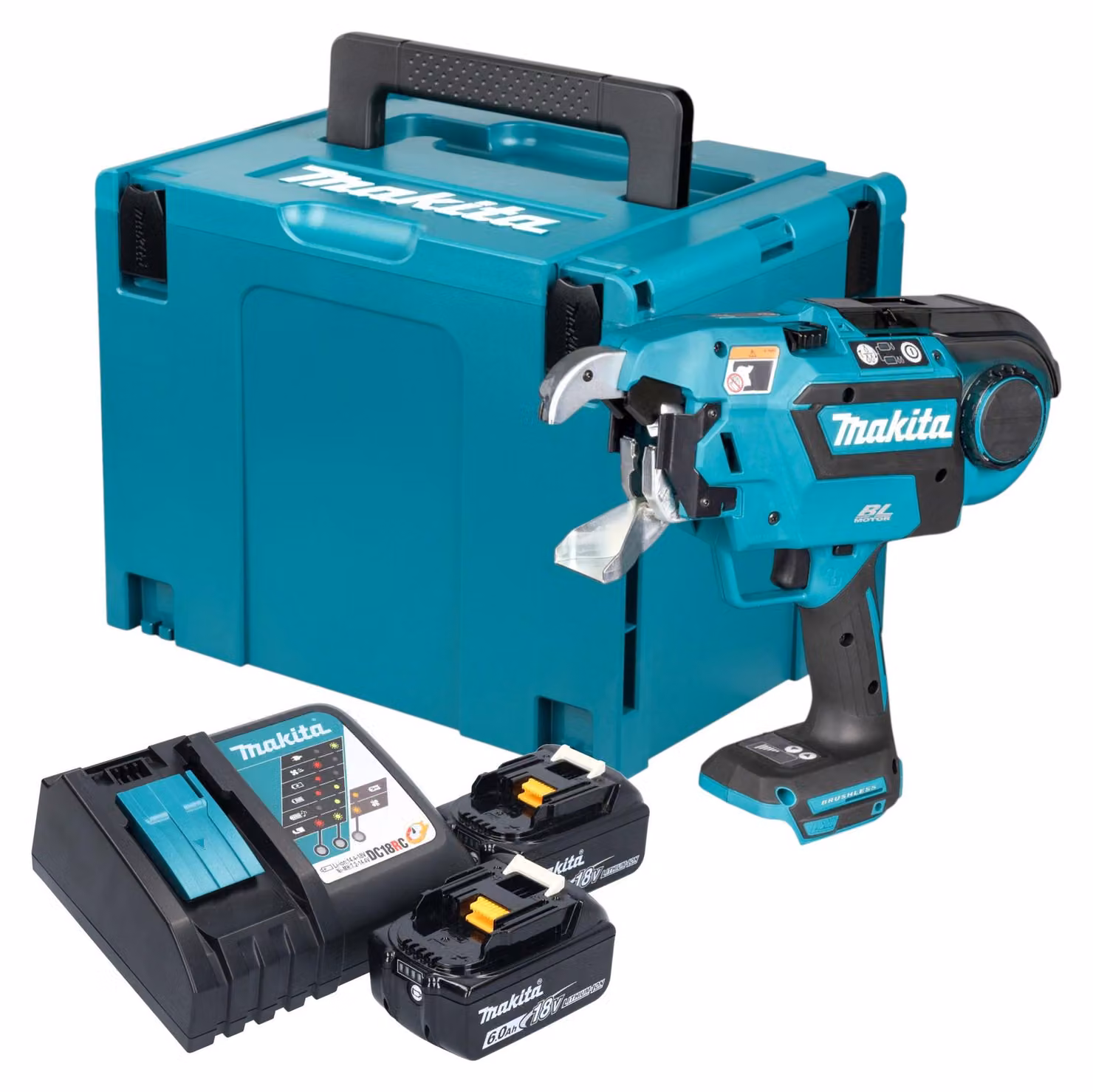Makita DTR 181 RGJ Connettore per armatura a batteria 18 V 0,8 mm Brushless + 2x batteria 6,0 Ah + caricabatteria + Makpac