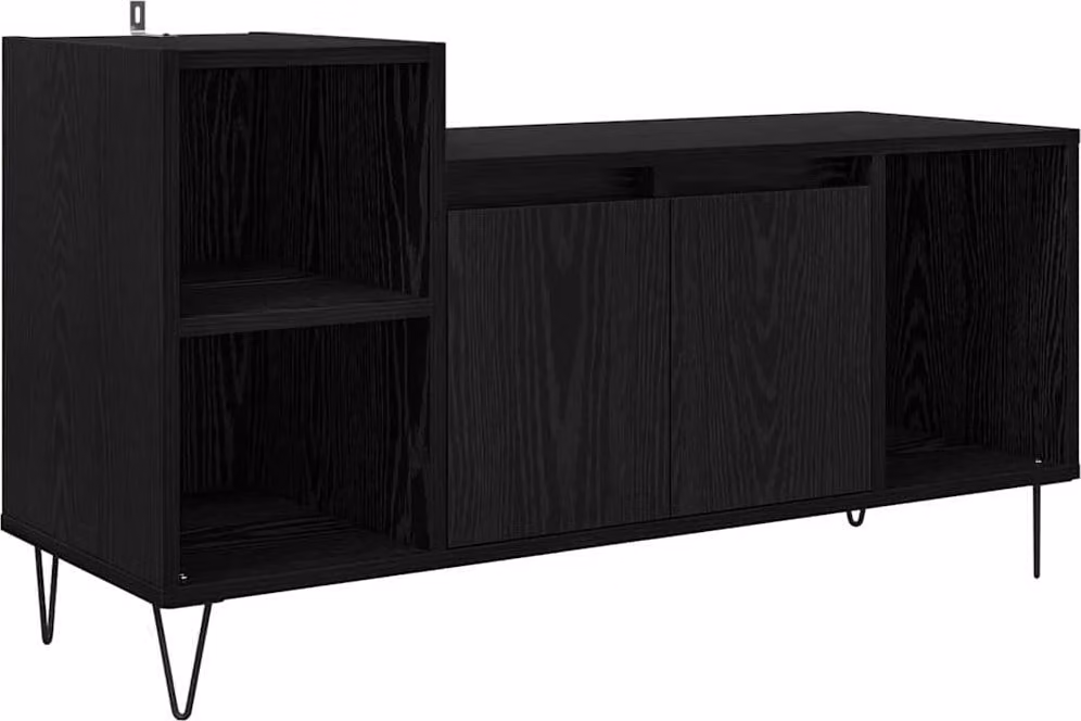 Mobile TV Rovere Nero 100 x 35 x 55 cm Legno multistrato