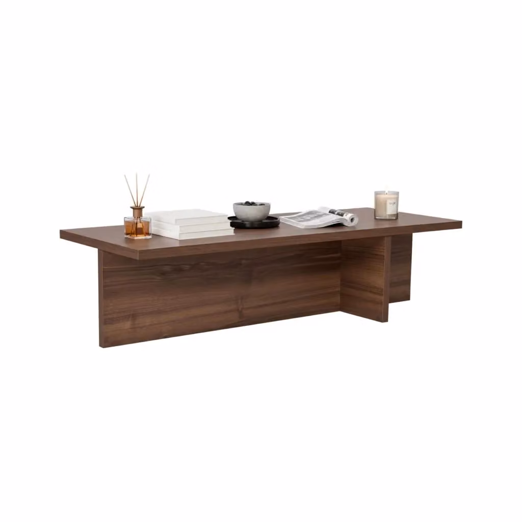 DMORA Tavolino da Salotto Rettangolare Moderno Marrone L: 126 cm, P: 45 cm, H: 30 cm – 2