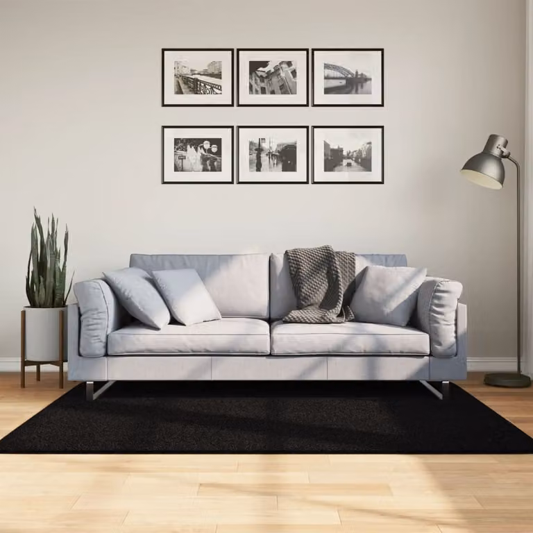 Tappeto a pelo corto vidaXL HUARTE nero, morbido e lavabile, L 120 cm x P 170 cm