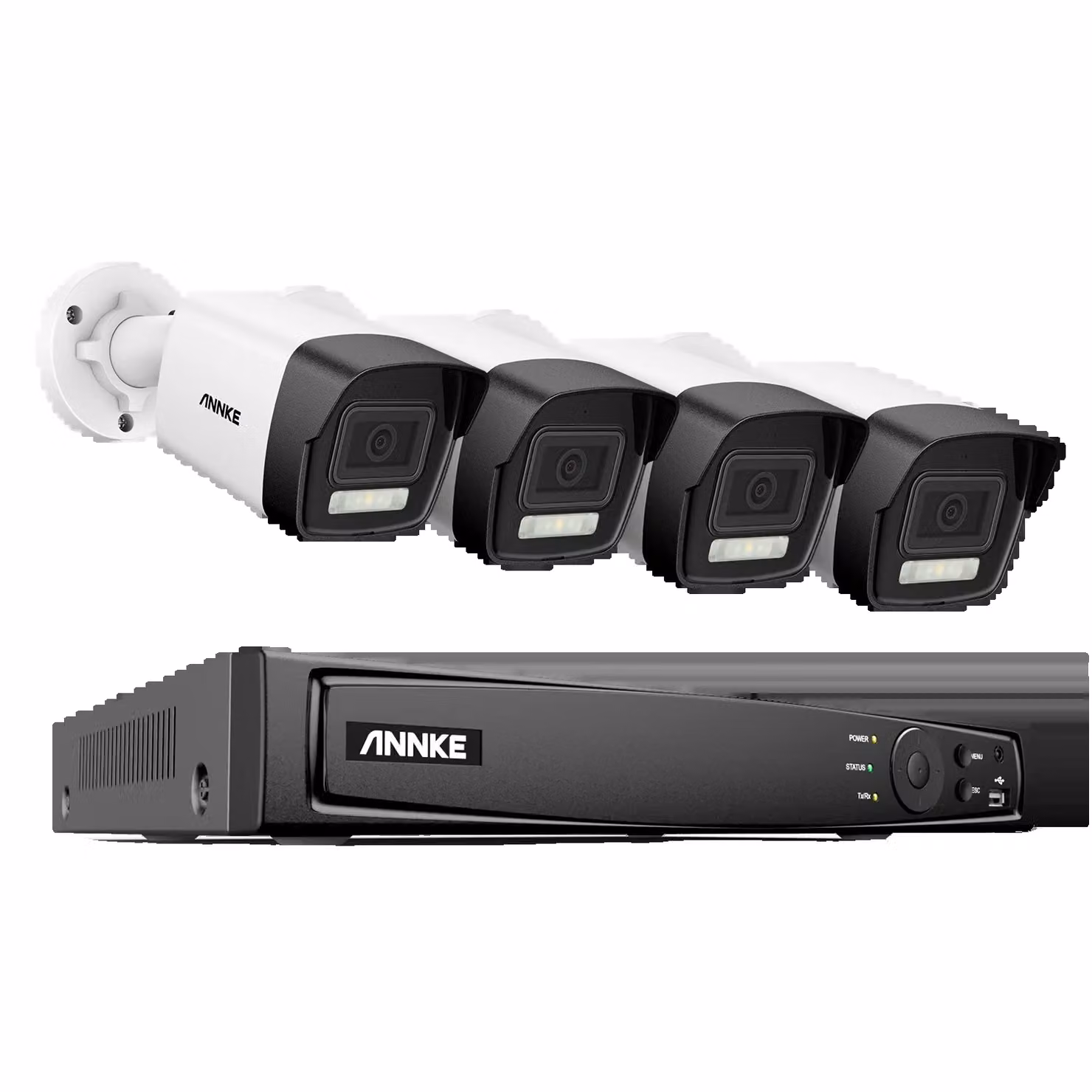 Sistema di sicurezza POE, risoluzione Ultra HD 8MP, tecnologia di compressione H265+, Nessuno, NVR a 8 canali 4 telecamere