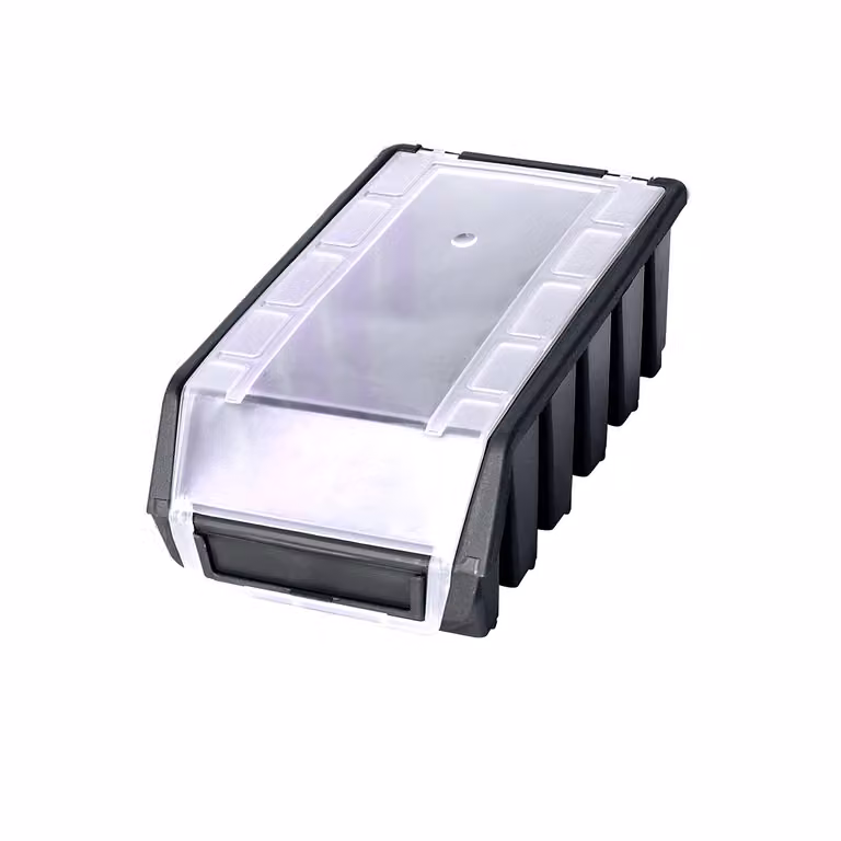 Contenitore aperto con coperchio incernierato dimensioni 2L nero 11,5x21,5x7,5 cm