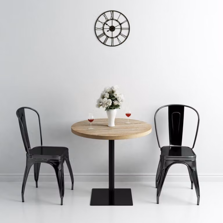 Maison Exclusive - Tavolino da bistrot in MDF e acciaio, rotondo, 80 x 75 cm, effetto rovere