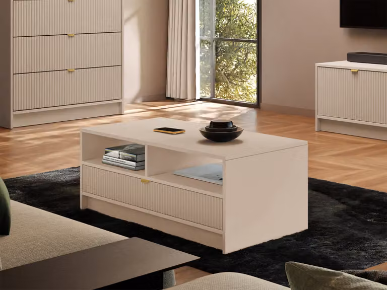 Tavolino con cassetto TABORO - beige