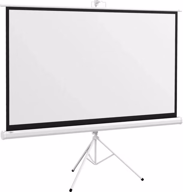 Schermo di proiezione con treppiede per cinema e riunioni 200 x 8 x 118 cm angolo di visione 160 gradi moderno in plastica bianca 21_0000020