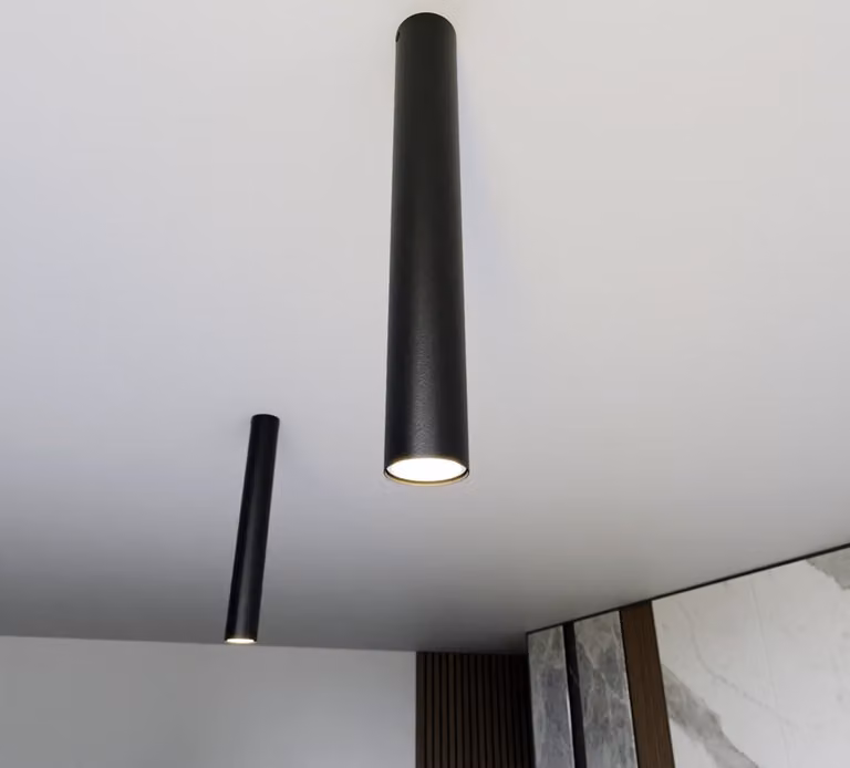Spot a soffitto nero 45 cm circolare 1xGU10 8W TECNO Emibig