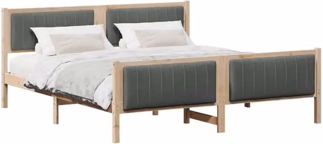 Letto matrimoniale | Letto per adulti | Struttura del Letto marrone e grigio scuro 180 x 200 cm