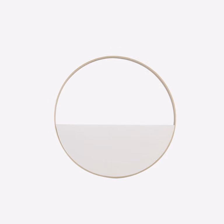 Plafoniera LED rotonda ALBA, in metallo dorato e bianco, con funzione di regolazione della temperatura di colore (CCT), diametro 35 cm.