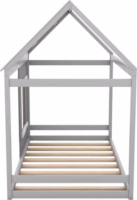 Letto a casetta per bambini Chicfurn in legno e MDF grigio, L/P/H: 200 x 90 x 150 cm