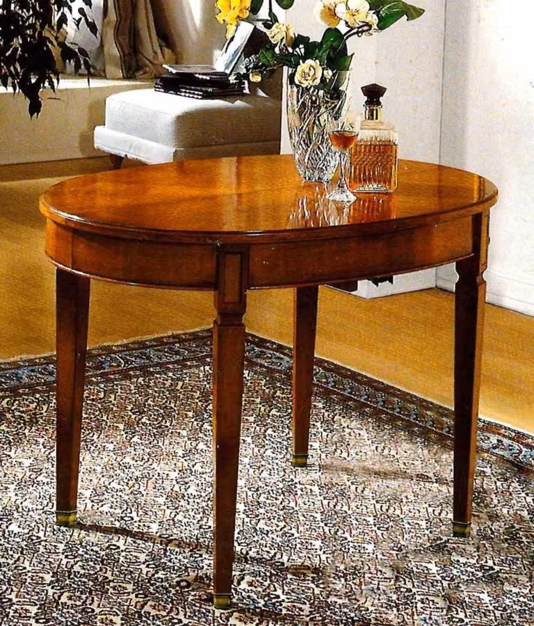 Casa Padrino tavolo da pranzo Biedermeier marrone / ottone - Allungabile - Italy