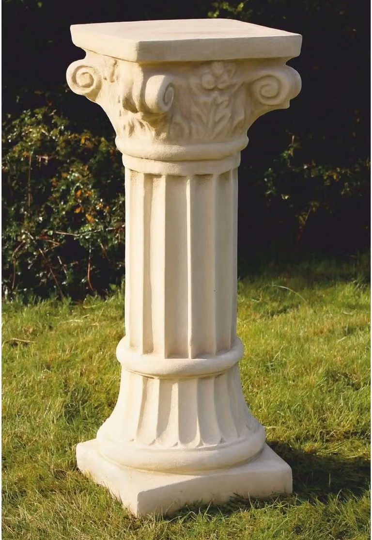 Casa Padrino Colonna barocca beige h. 76 cm - Decorazione da giardino in stile barocco