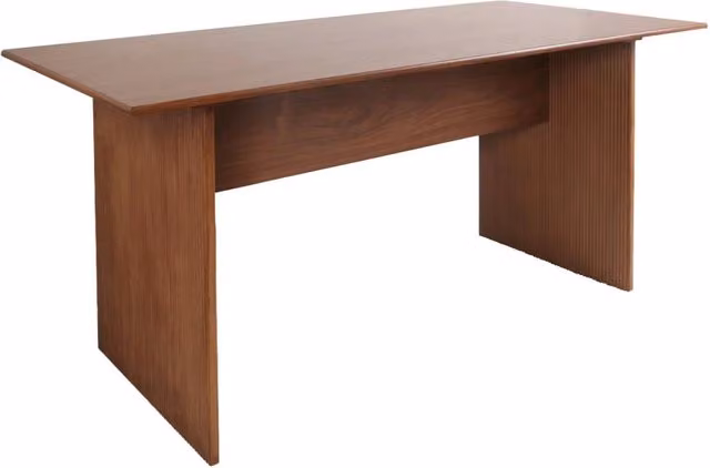 Tavolo da pranzo rettangolare moderno Sweeek in legno color noce, L: 170 cm