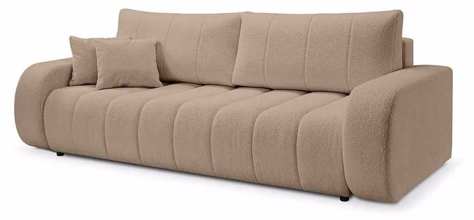 Divano a tre posti con funzione letto, modello Baloa, color sabbia